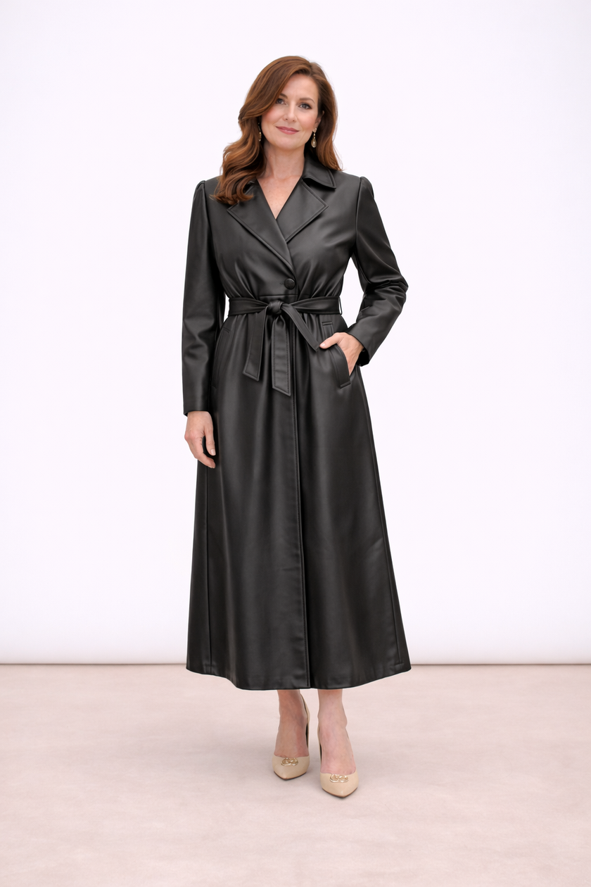 [MIXMUSE.COUTURE] Trench Lungo In Ecopelle