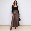 [MIXMUSE.COUTURE] Gonna In Ecopelle Con Cintura Regolabile In Vita
