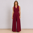 [MIXMUSE.COUTURE] Jumpsuit Couture, Tuta Lunga Fluida Con Scollo A V