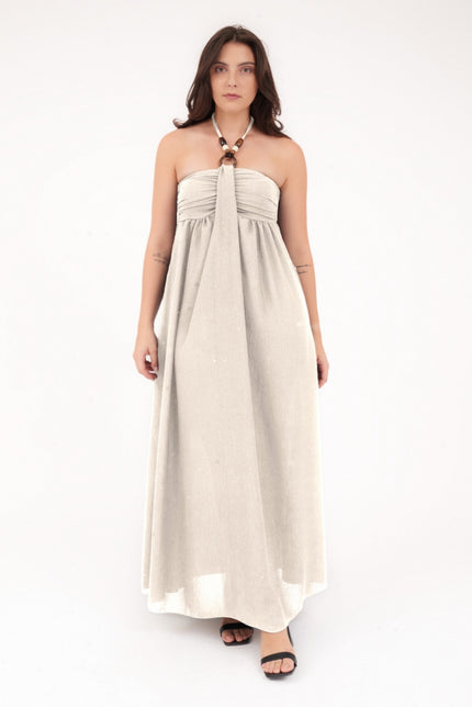 Abito Olivia, Lungo Con Collana Decorativa