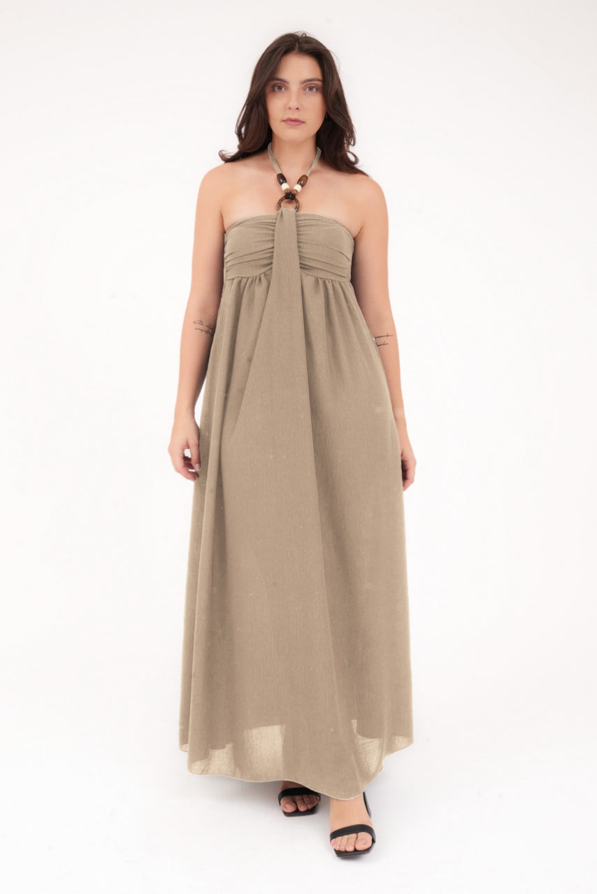 Abito Olivia, Lungo Con Collana Decorativa