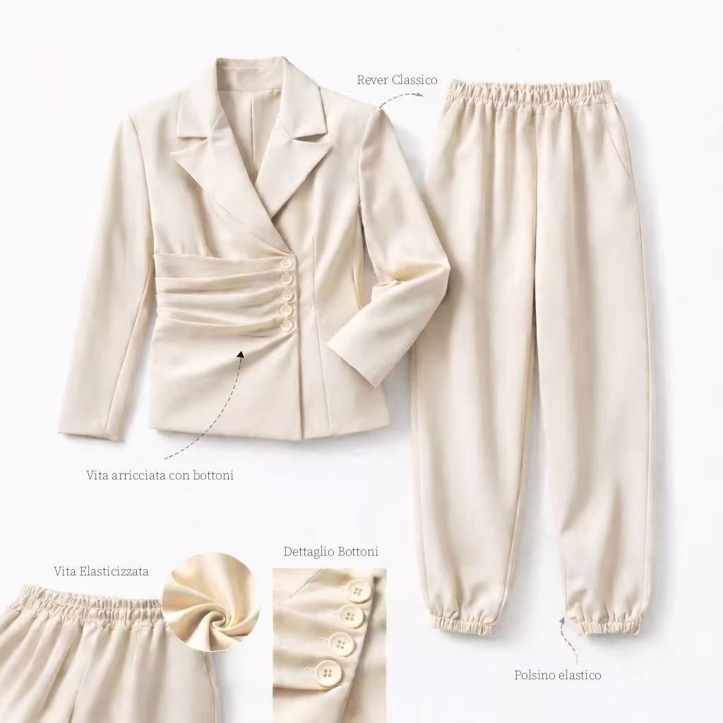 [MIXMUSE.SOUL] Completo Con Blazer Drappeggiato E Pantalone