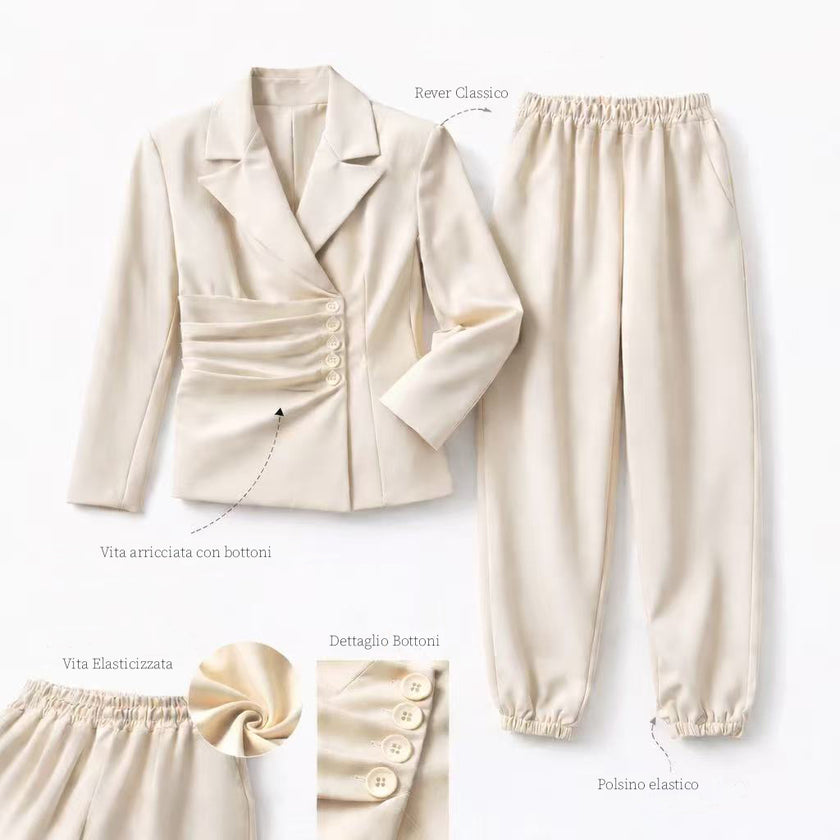 [MIXMUSE.SOUL] Completo Con Blazer Drappeggiato E Pantalone