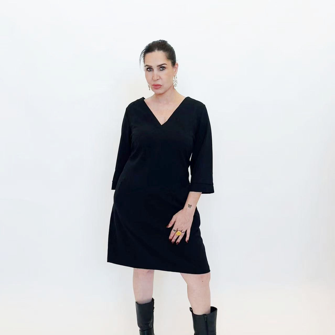 [MIXMUSE.COUTURE] Abito Rachele, Ampio Corto con Scollo a V