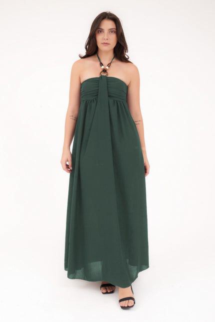 Abito Olivia, Lungo Con Collana Decorativa