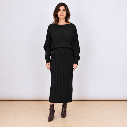 [MIXMUSE.COUTURE] Candy, Completo In Maglia Con Gonna A Coste