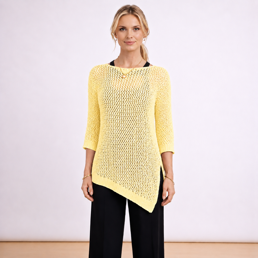 [MIXMUSE.NOHO] Noa, Maglia Traforata Con Taglio Asimmetrico