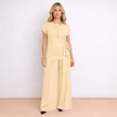 [MIXMUSE.NOHO] Lea, Completo Con Pantalone Fluido E Maglia Con Fiocco