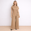 [MIXMUSE.NOHO] Lea, Completo Con Pantalone Fluido E Maglia Con Fiocco