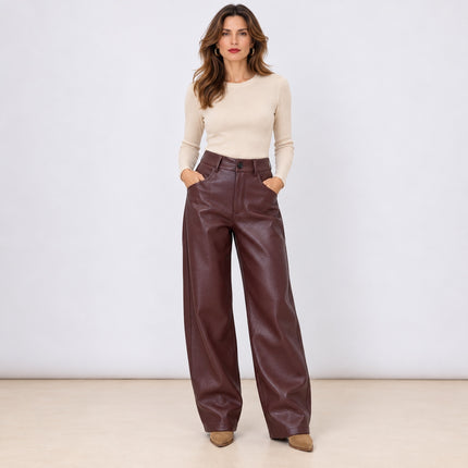 [MIXMUSE.NOHO] Pantalone In Ecopelle Martellata