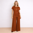 [MIXMUSE.NOHO] Lea, Completo Con Pantalone Fluido E Maglia Con Fiocco