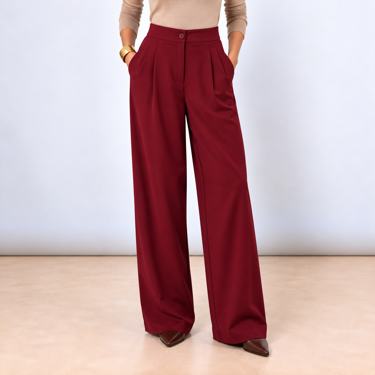 [MIXMUSE] Priscilla, Pantalone Con Pinces E Vita Elasticizzata
