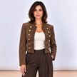 [MIXMUSE.COUTURE] Short Jacket With Toggles And Gold Buttons