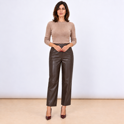 PRE-VENDITA 7GG [MIXMUSE.COUTURE] Fashion Week, Pantalone In Ecopelle Capri