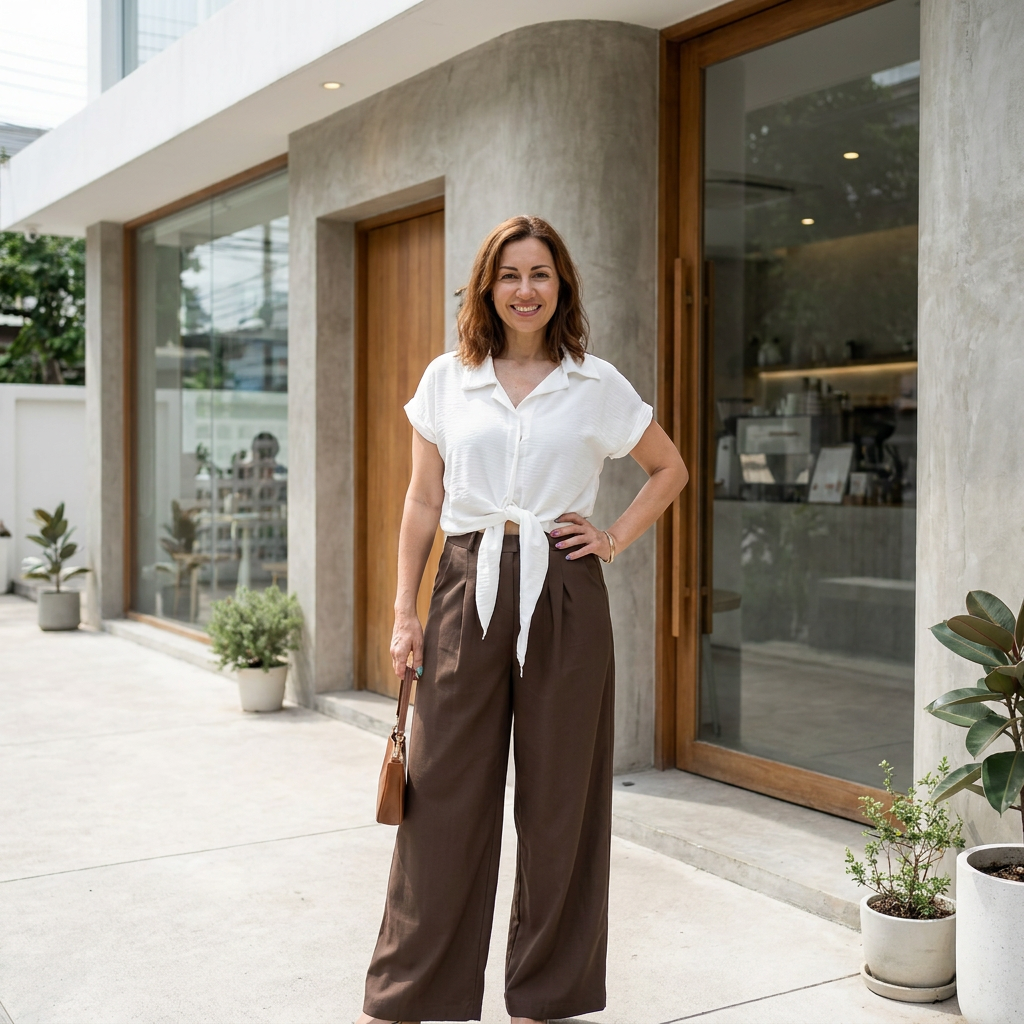 [MIXMUSE.COUTURE] Bora Bora, Camicia Annodata A Maniche Corte