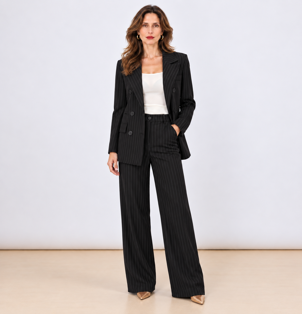[MIXMUSE.NOHO] Completo Gessato Con Blazer E Pantalone