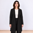 [MIXMUSE.COUTURE] Blazer Lungo Effetto Scamosciato Con Tasche