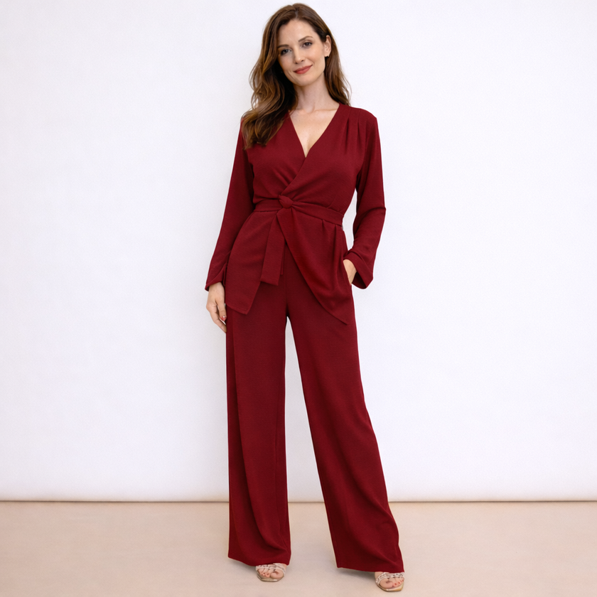 [MIXMUSE.COUTURE] Spring, Completo Pantaloni E Maglia Incrociata