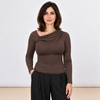 [MIXMUSE.COUTURE] Maglia Con Scollo Drappeggiato Asimmetrico E Maniche Lunghe