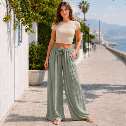 [MIXMUSE.SOUL] Pantalone Fluido Effetto Satin
