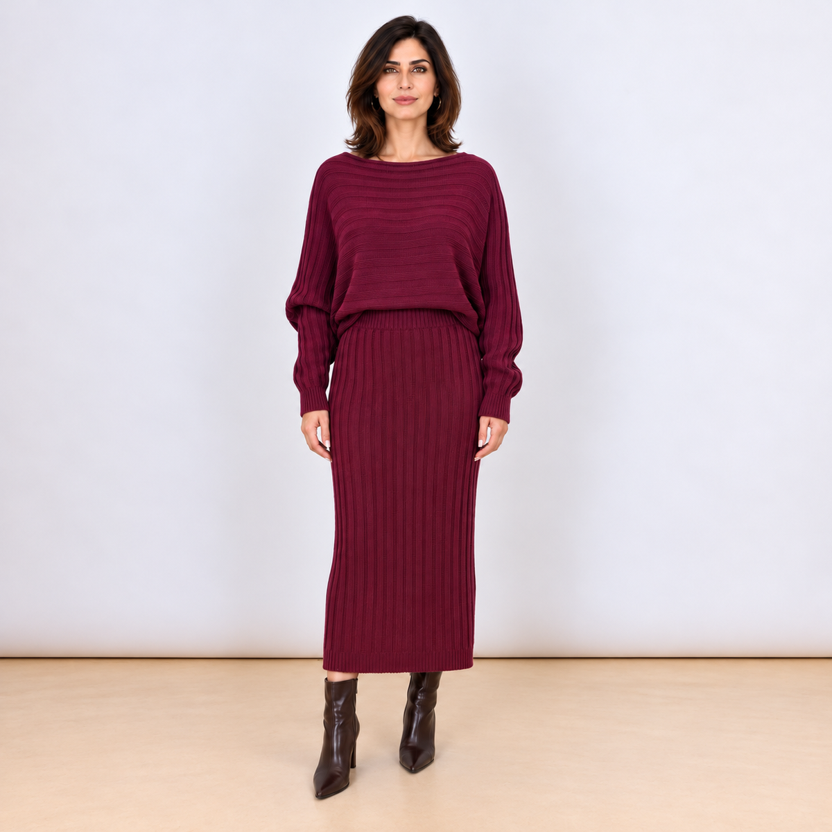 [MIXMUSE.COUTURE] Candy, Completo In Maglia Con Gonna A Coste