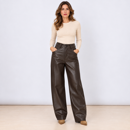 [MIXMUSE.NOHO] Pantalone In Ecopelle Martellata