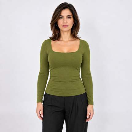 [MIXMUSE.COUTURE] Basicchissima, Maglia Basic A Manica Lunga Con Scollo