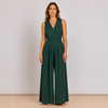 [MIXMUSE.COUTURE] Jumpsuit Couture, Tuta Lunga Fluida Con Scollo A V