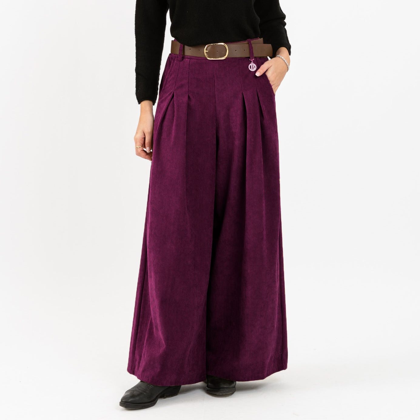 [MIXMUSE.NOHO] Pantaloni Dea in Velluto a Coste con Cintura