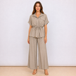 [MIXMUSE] Capri, Completo Camicia Con Coulisse In Vita E Pantalone Coordinato