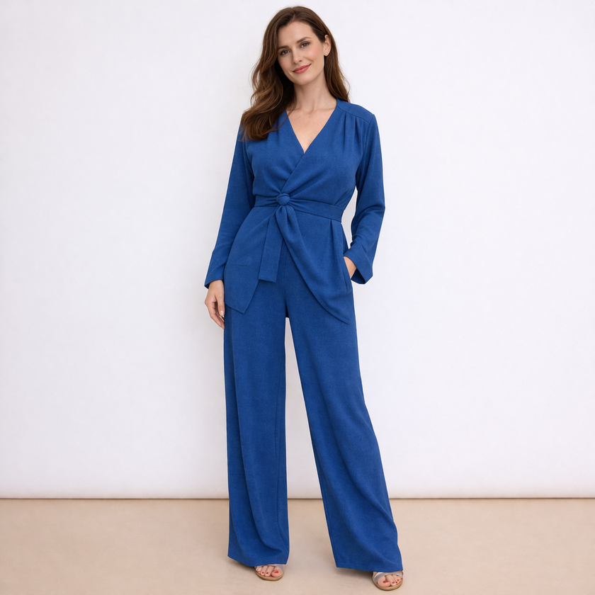 [MIXMUSE.COUTURE] Spring, Completo Pantaloni E Maglia Incrociata