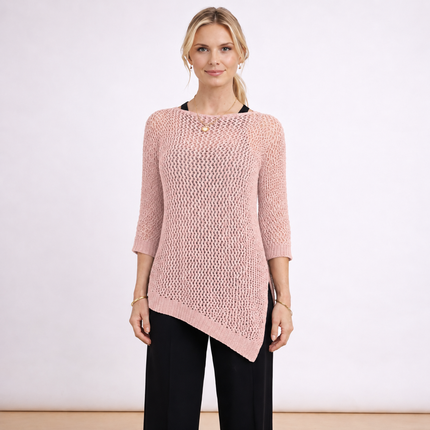 [MIXMUSE.NOHO] Noa, Maglia Traforata Con Taglio Asimmetrico