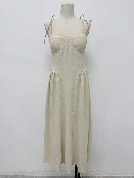 Abito Semplice Elegante, Spalline Annodate