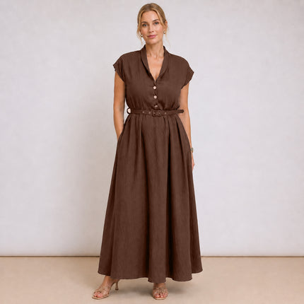 [MIXMUSE.COUTURE] Vestito Lungo Smanicato Con Bottoni