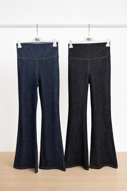 [MIXMUSE.COUTURE] Pantaloni MENO CINQUE, Modellanti A Zampa