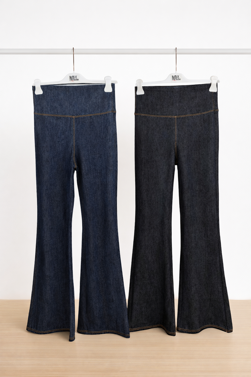 [MIXMUSE.COUTURE] Pantaloni MENO CINQUE, Modellanti A Zampa