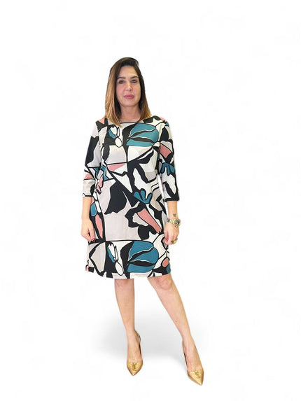 [MIXMUSE.COUTURE] Abito a fantasia geometrica - Made in Italy