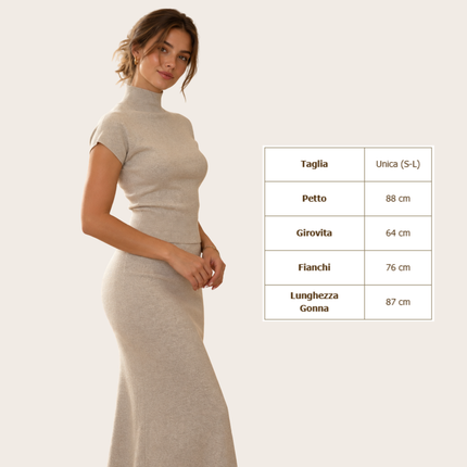 [MIXMUSE] Aura, Completo In Maglia Con Top E Gonna Lunga