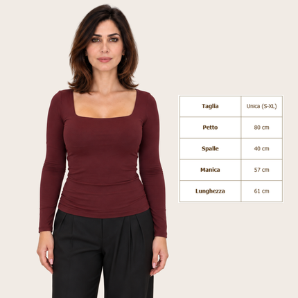 [MIXMUSE.COUTURE] Basicchissima, Maglia Basic A Manica Lunga Con Scollo