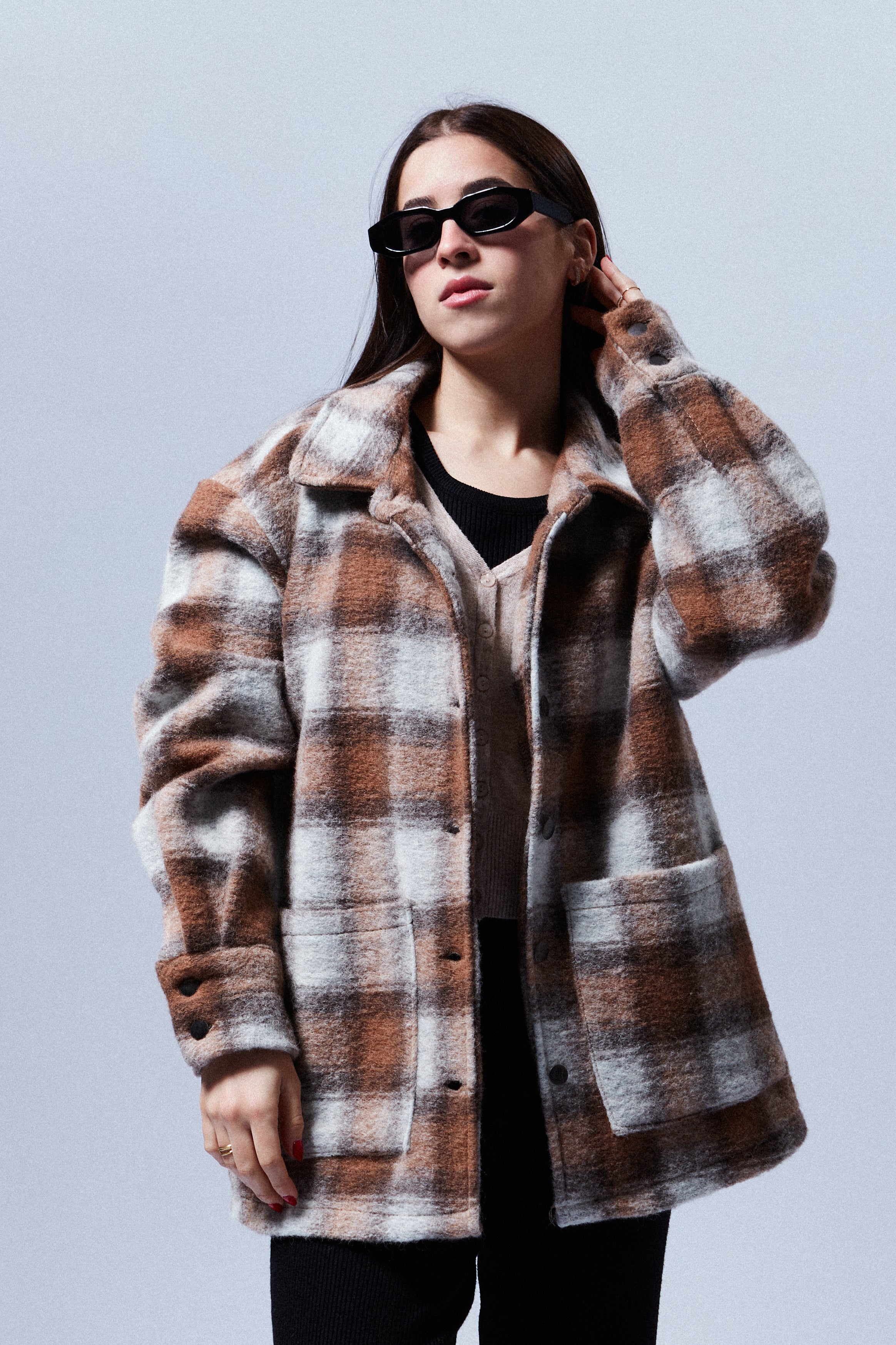 CAPPOTTO A QUADRI IN LANACOTTA
