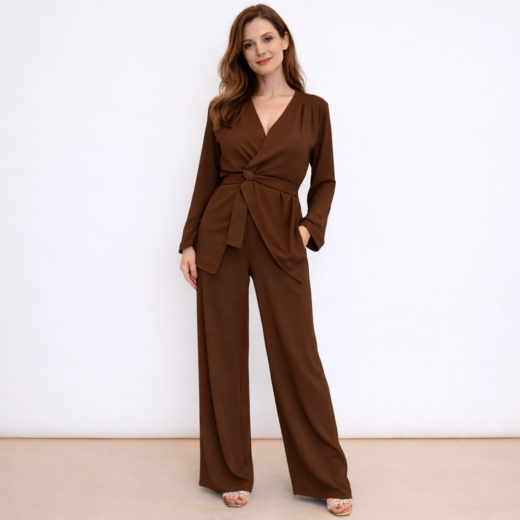 [MIXMUSE.COUTURE] Spring, Completo Pantaloni E Maglia Incrociata