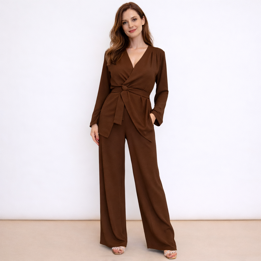 [MIXMUSE.COUTURE] Spring, Completo Pantaloni E Maglia Incrociata