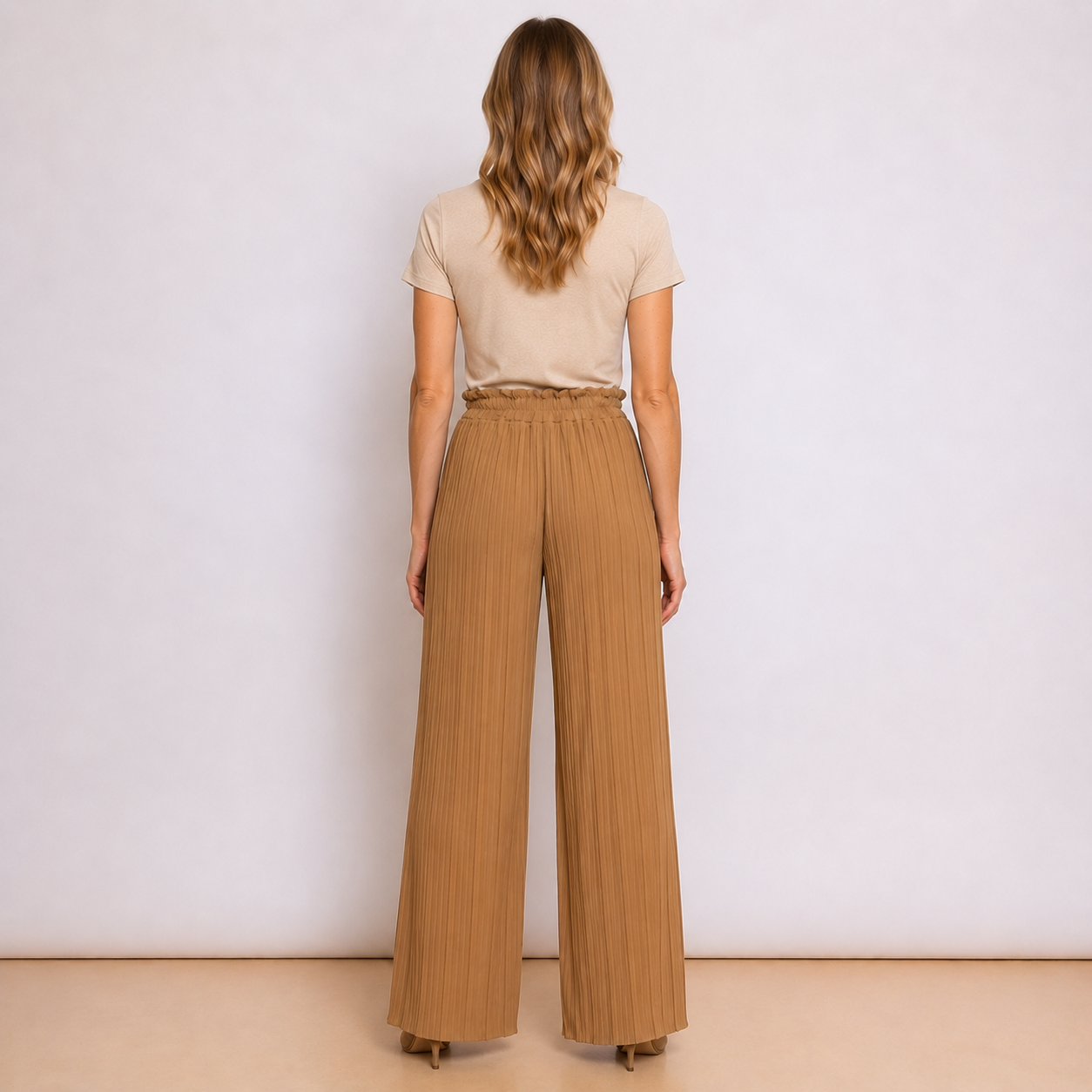 [MIXMUSE.NOHO] Pantalone Plissettato Con Coulisse In Vita