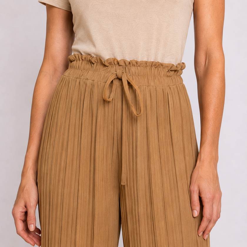 [MIXMUSE.NOHO] Pantalone Plissettato Con Coulisse In Vita