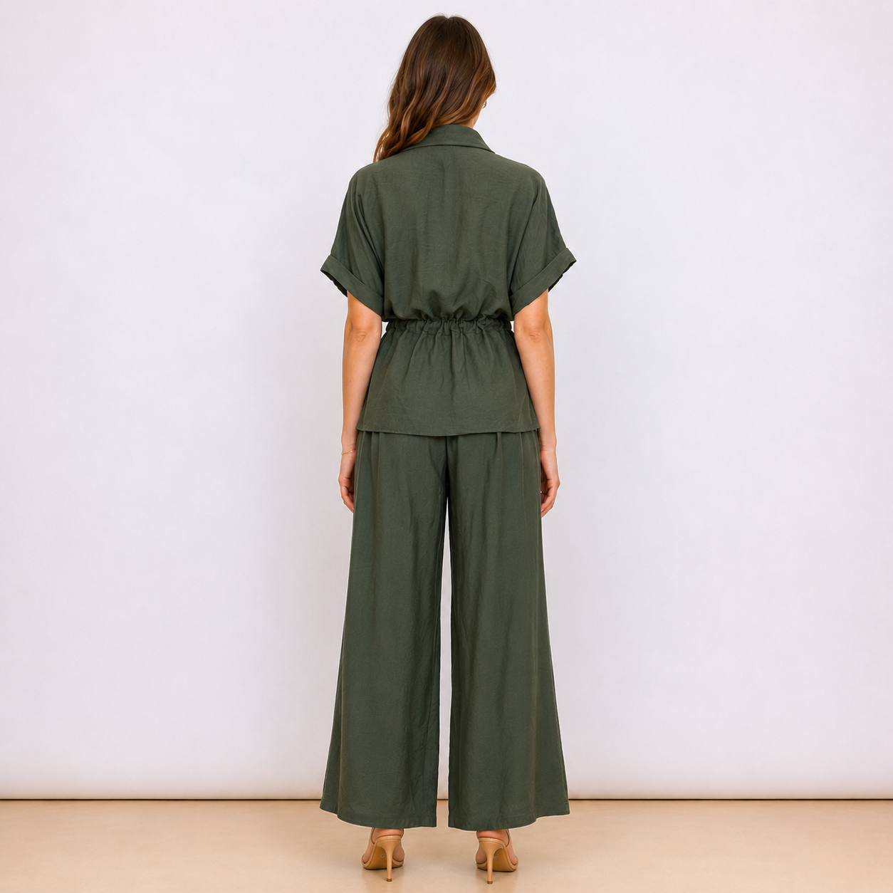 [MIXMUSE] Capri, Completo Camicia Con Coulisse In Vita E Pantalone Coordinato