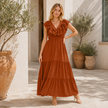 [MIXMUSE.NOHO] Carmen, Vestito Lungo Con Balze E Volant Sullo Scollo A V