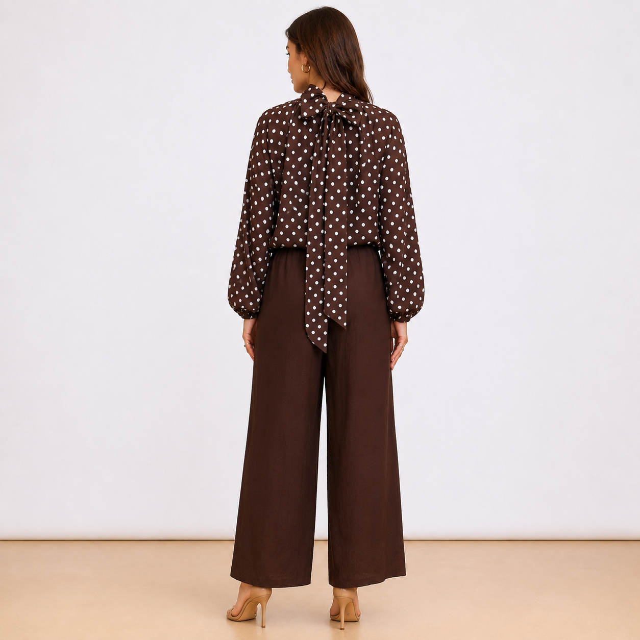[MIXMUSE.COUTURE] Camicia A Pois Con Fiocco Sul Retro