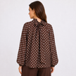 [MIXMUSE.COUTURE] Camicia A Pois Con Fiocco Sul Retro