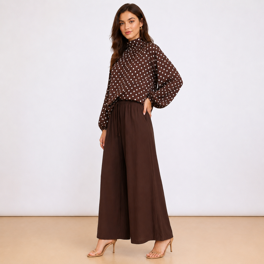 [MIXMUSE.COUTURE] Camicia A Pois Con Fiocco Sul Retro
