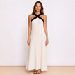 [MIXMUSE.NOHO] Vestito Con Spalline Incrociate A Contrasto